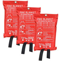 4 pack Aotala Fire Blanket Emergency Surival Fire Blankets Fiberglass Flame Retardant Protection and Heat Insulation for Kitchen,Fireplace,Grill,Car,Camping 